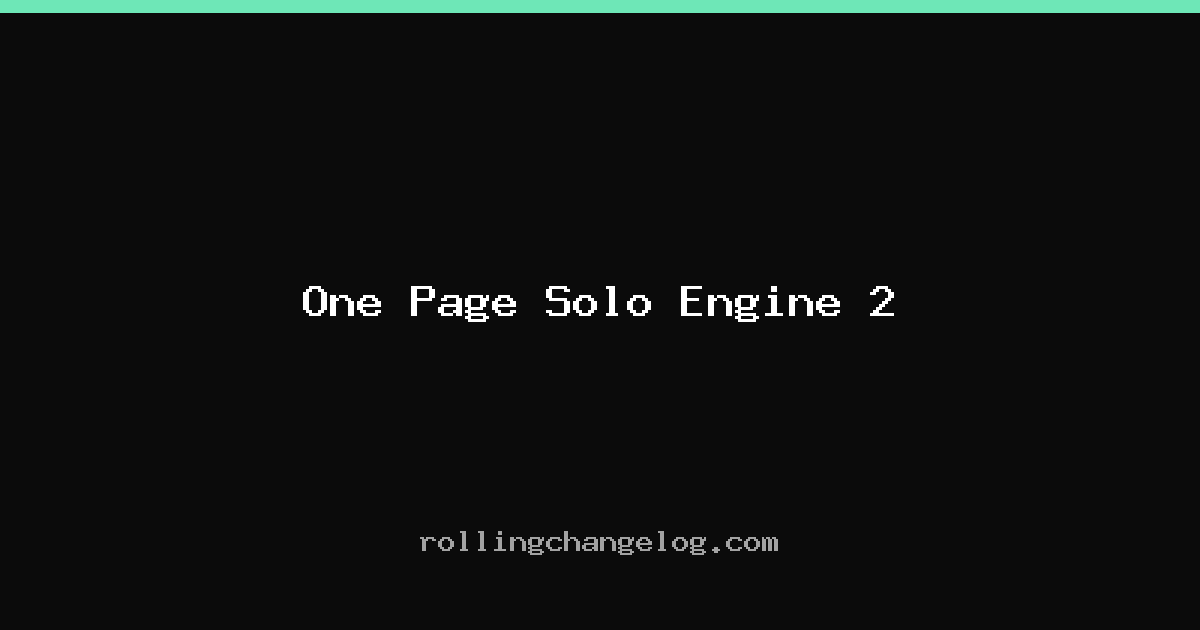 One Page Solo Engine 2 cover
