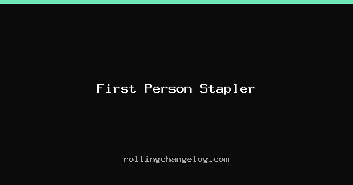 First Person Stapler cover