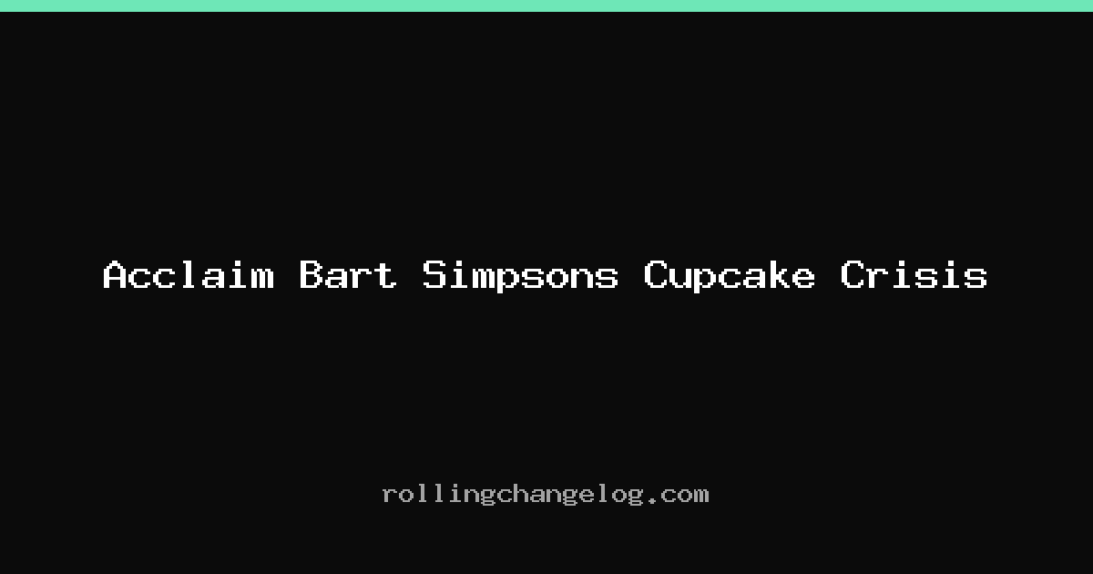 Acclaim Bart Simpsons Cupcake Crisis cover