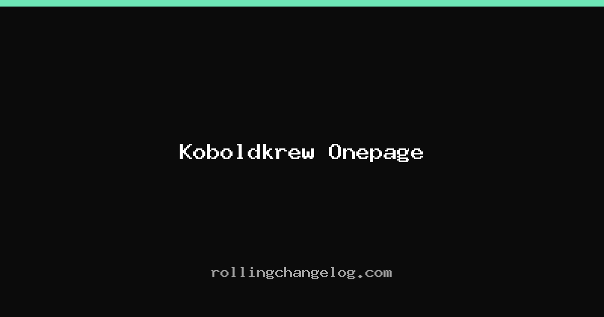 Koboldkrew Onepage cover