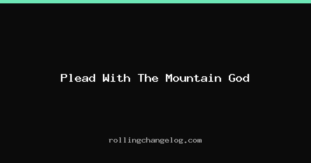 Plead With The Mountain God cover