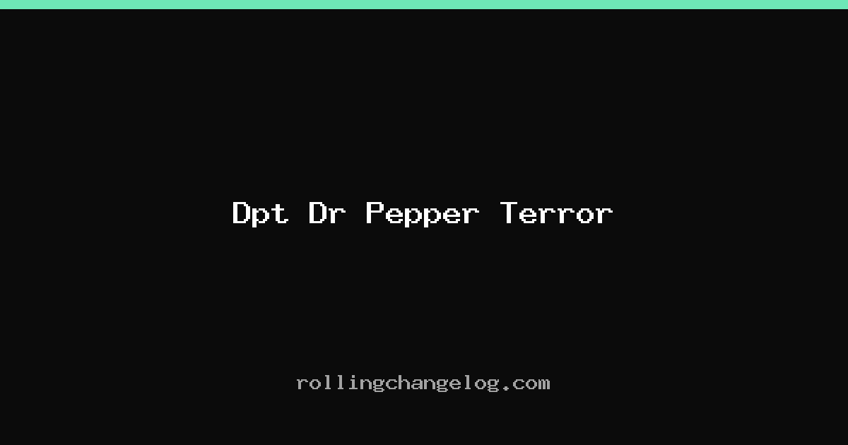 Dpt Dr Pepper Terror cover