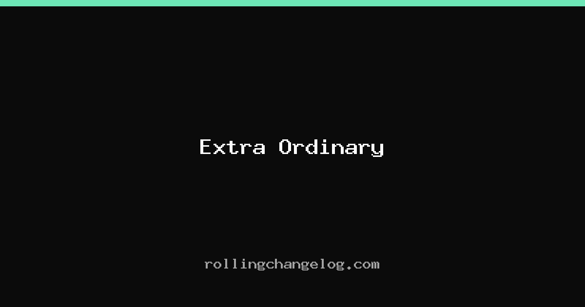 Extra Ordinary cover