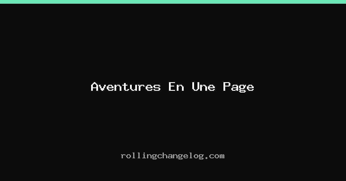 Aventures En Une Page cover