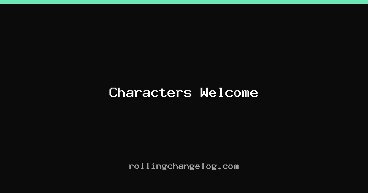 Characters Welcome cover