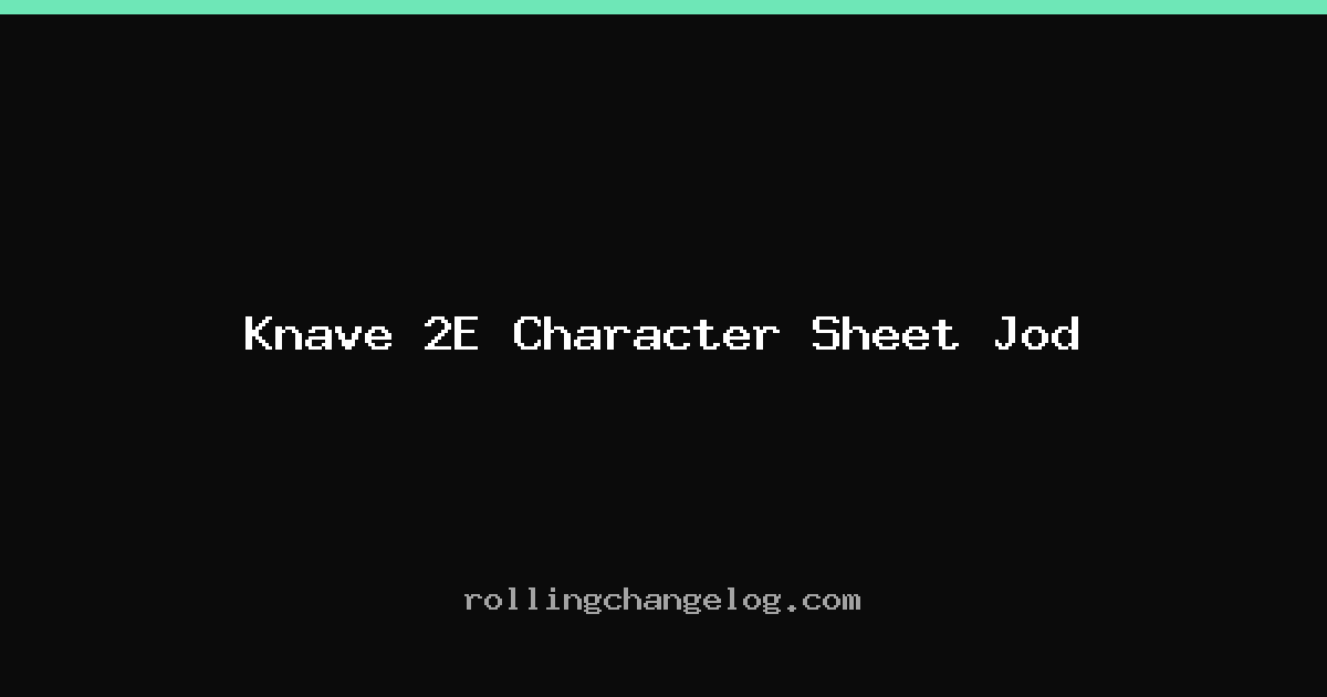 Knave 2E Character Sheet Jod cover