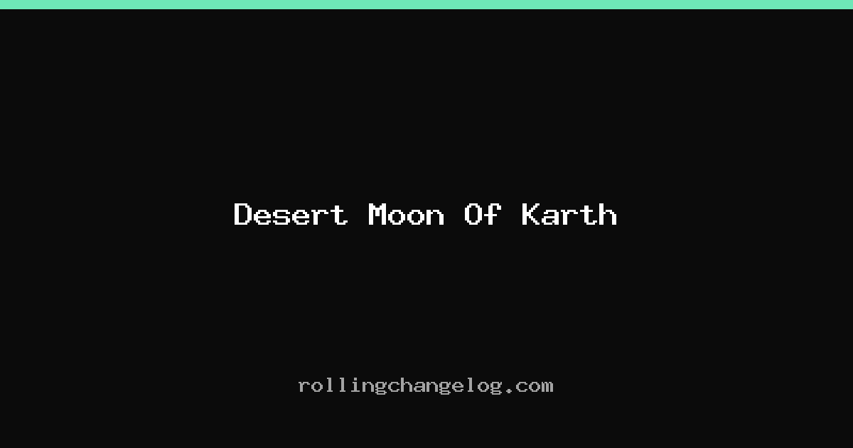 Desert Moon Of Karth cover