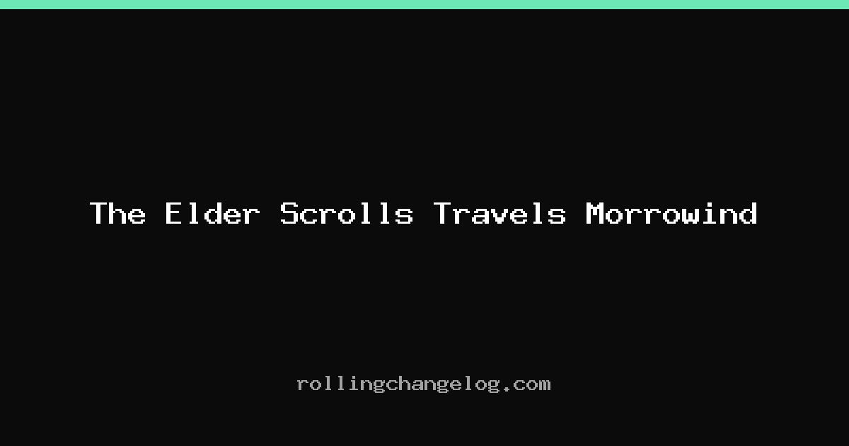 The Elder Scrolls Travels Morrowind cover