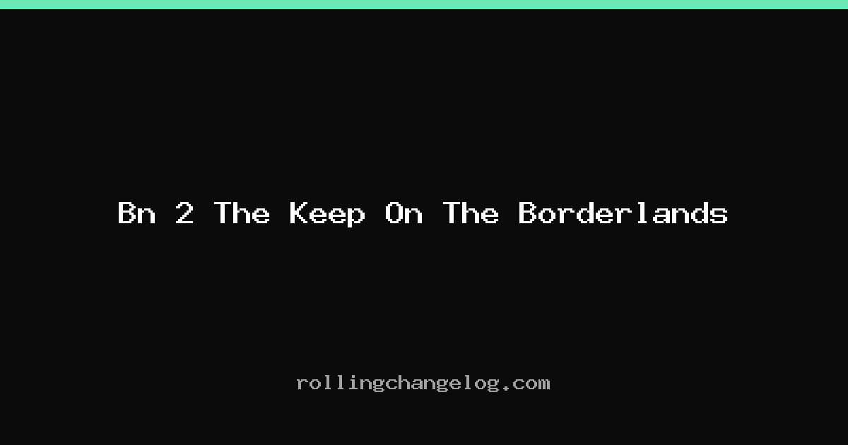 Bn 2 The Keep On The Borderlands cover