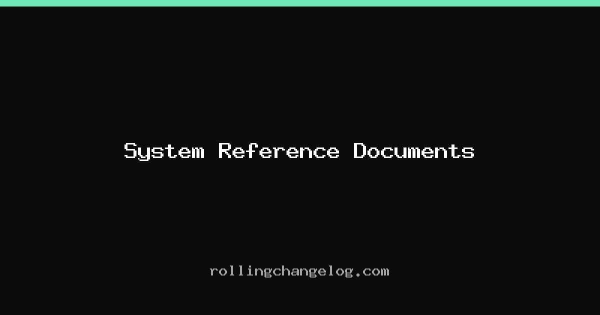 System Reference Documents cover