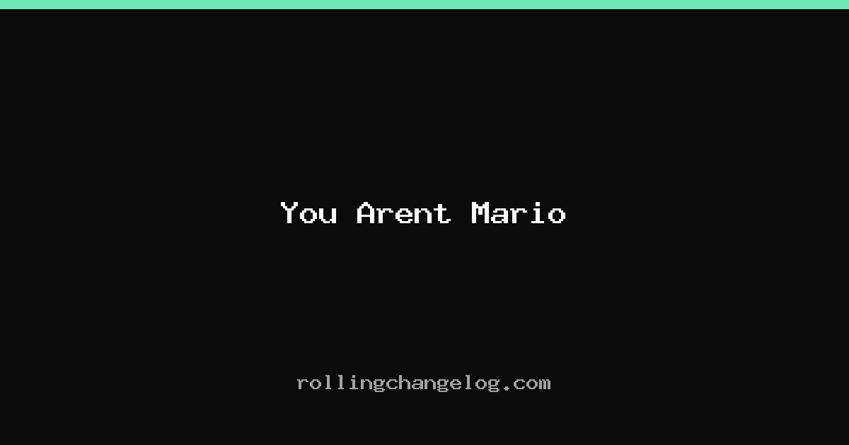 You Arent Mario cover