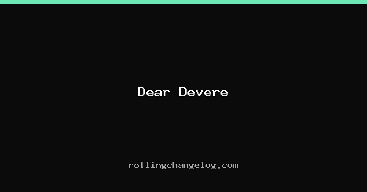 Dear Devere cover