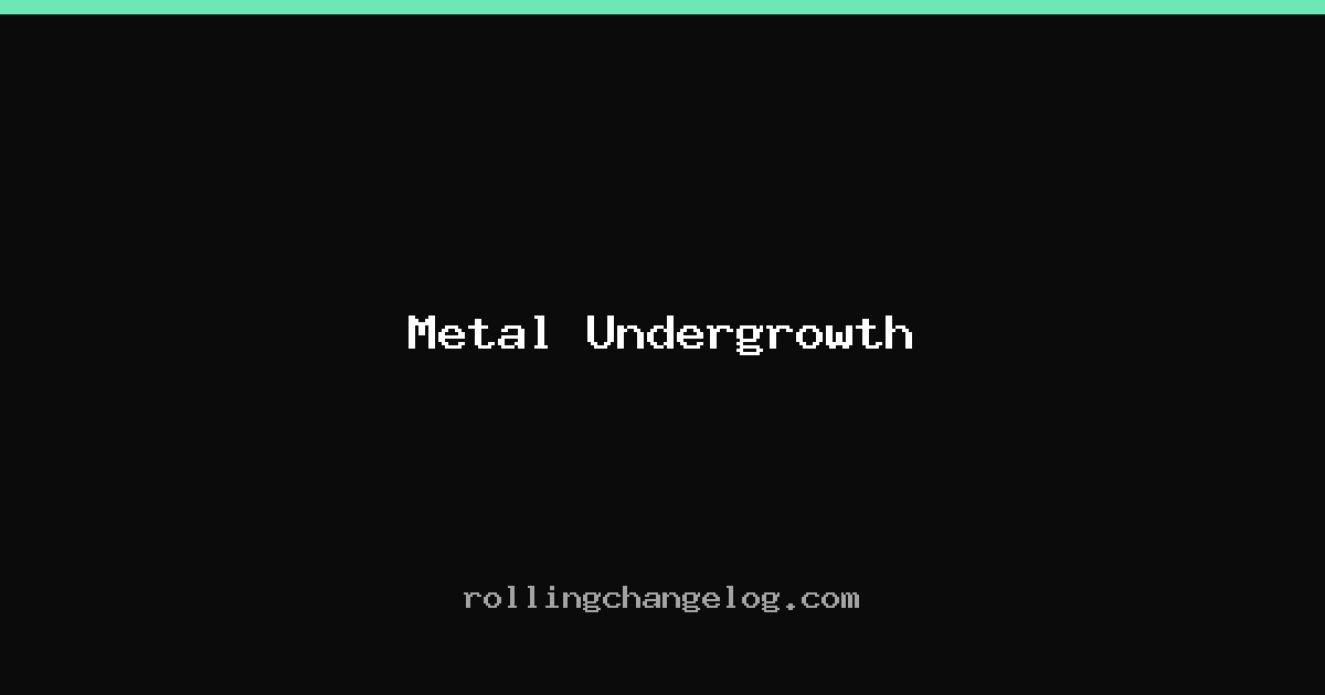 Metal Undergrowth cover
