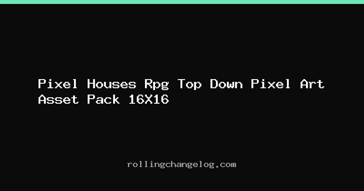 Pixel Houses Rpg Top Down Pixel Art Asset Pack 16X16 cover
