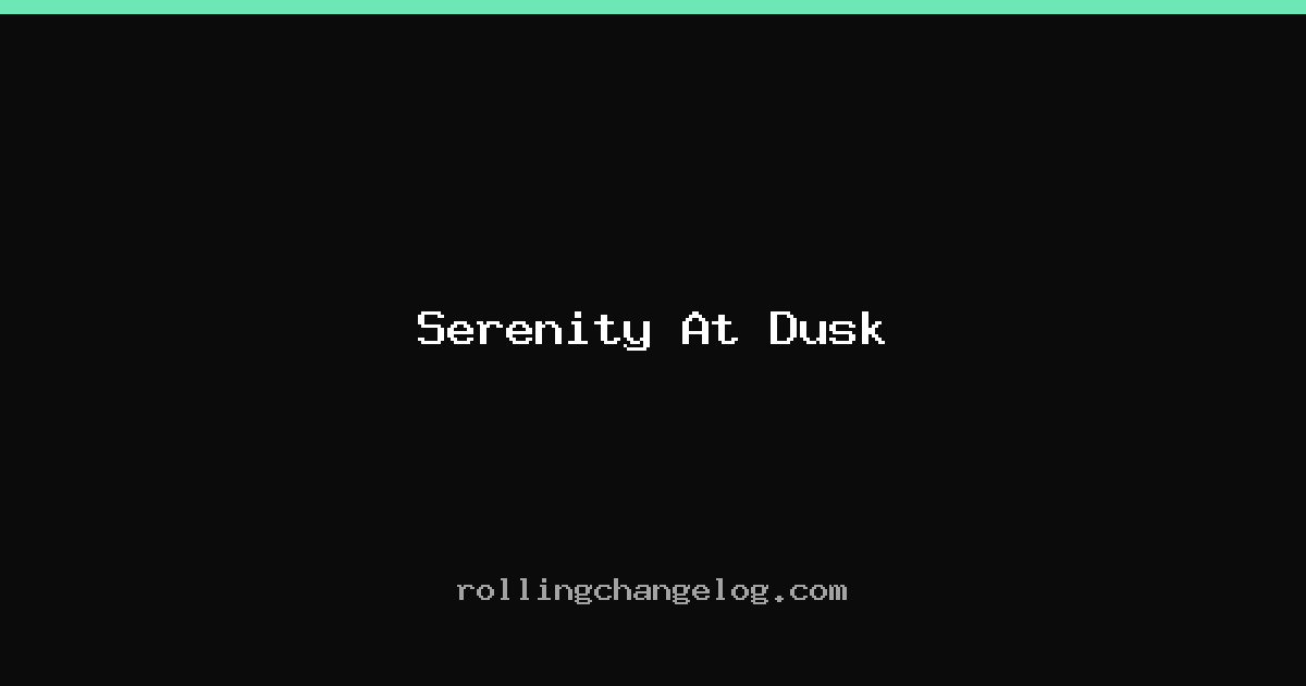 Serenity At Dusk cover