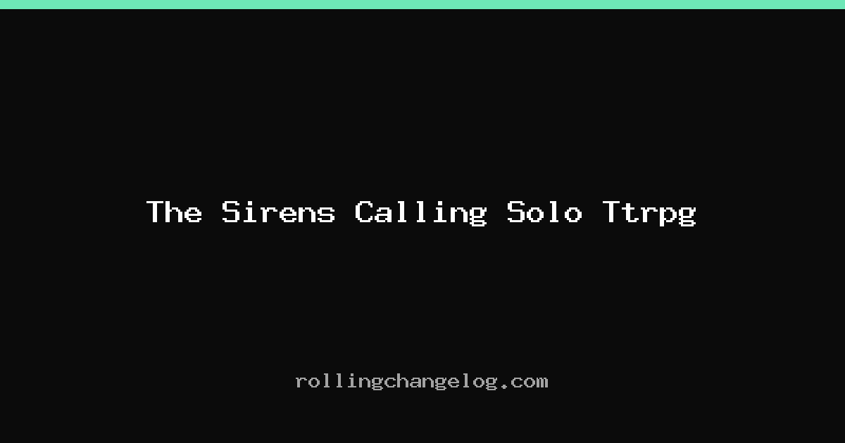 The Sirens Calling Solo Ttrpg cover