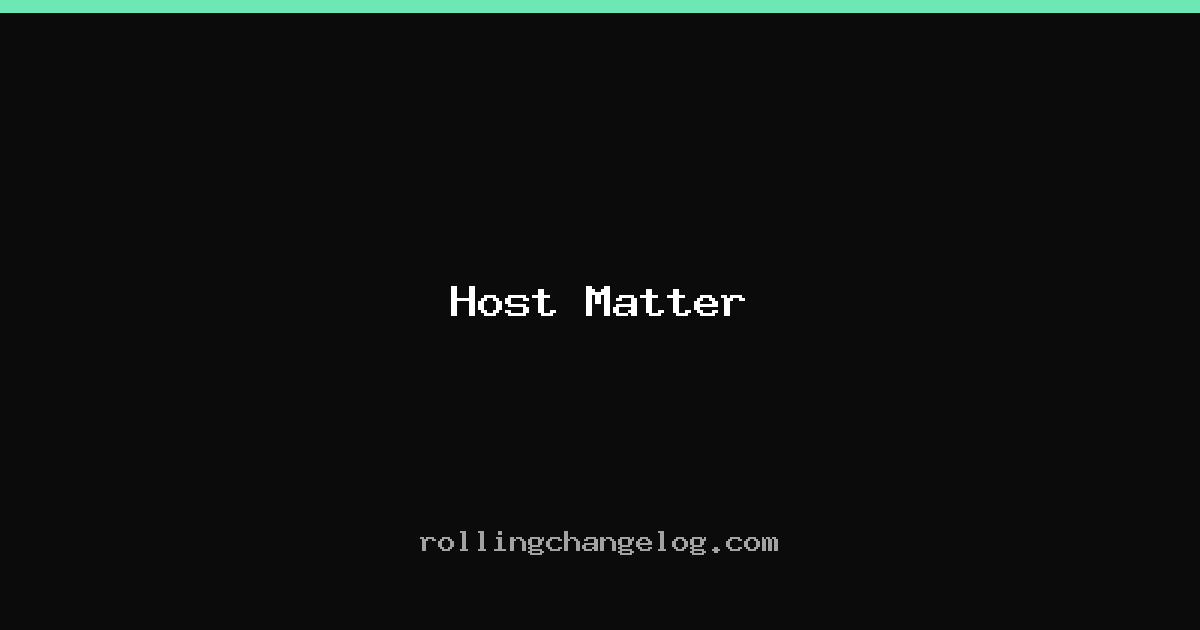 Host Matter cover