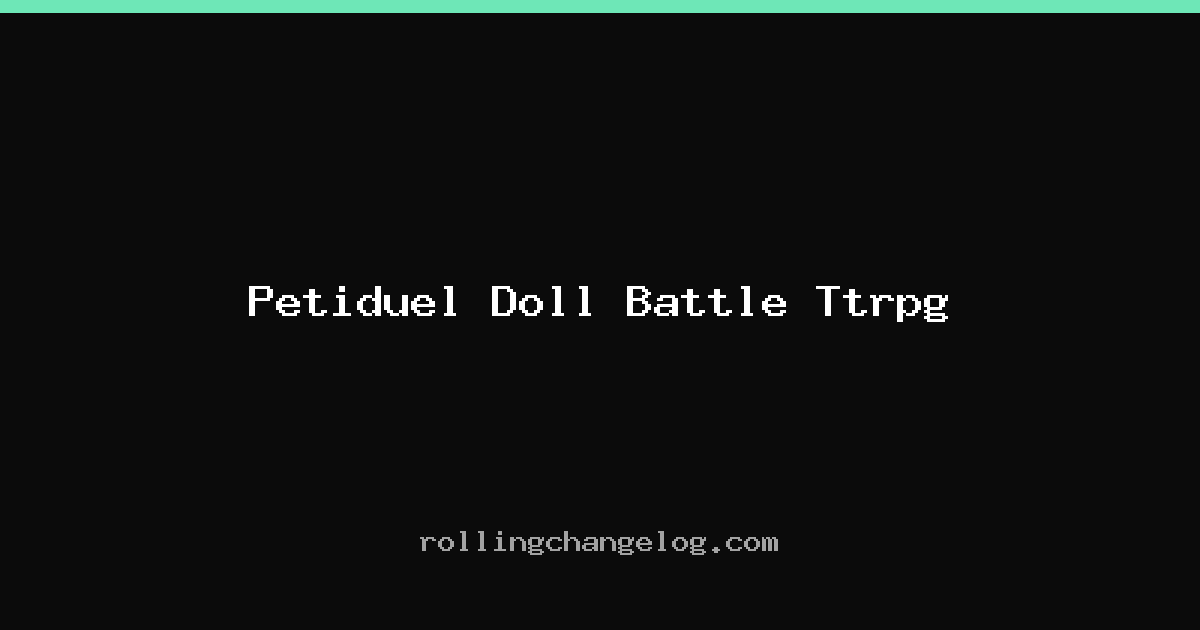 Petiduel Doll Battle Ttrpg cover