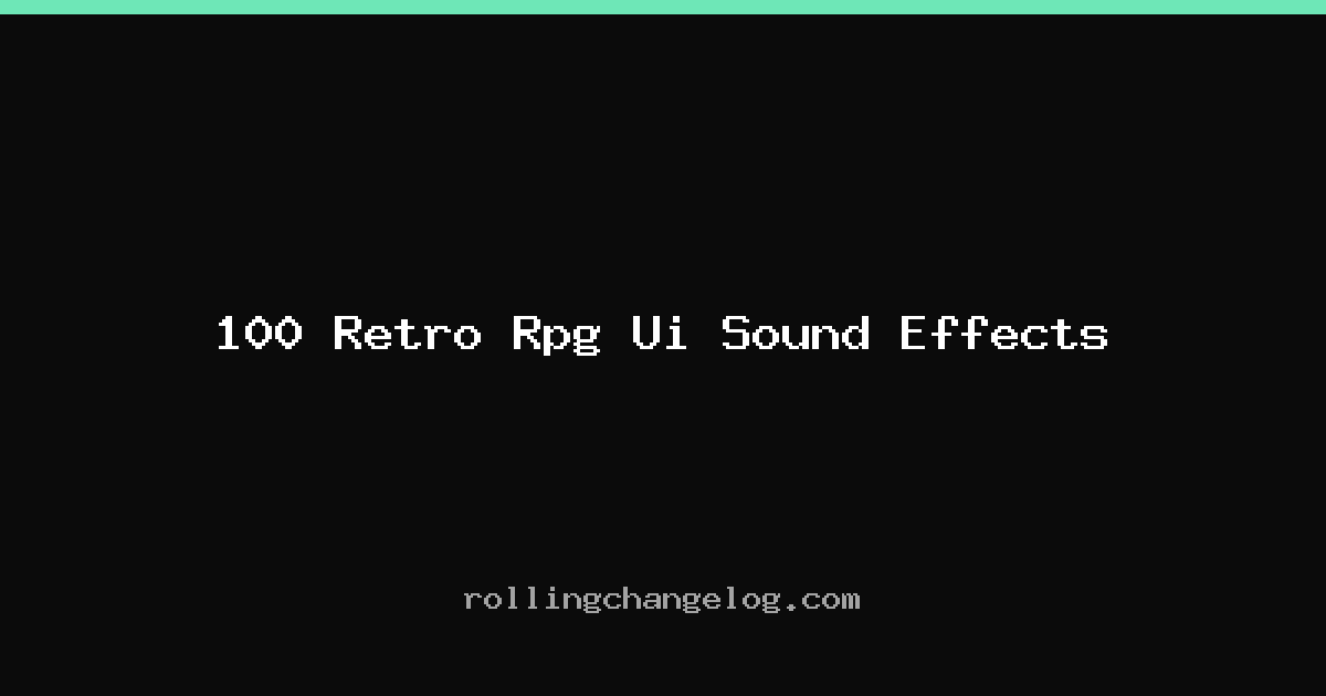 100 Retro Rpg Ui Sound Effects cover