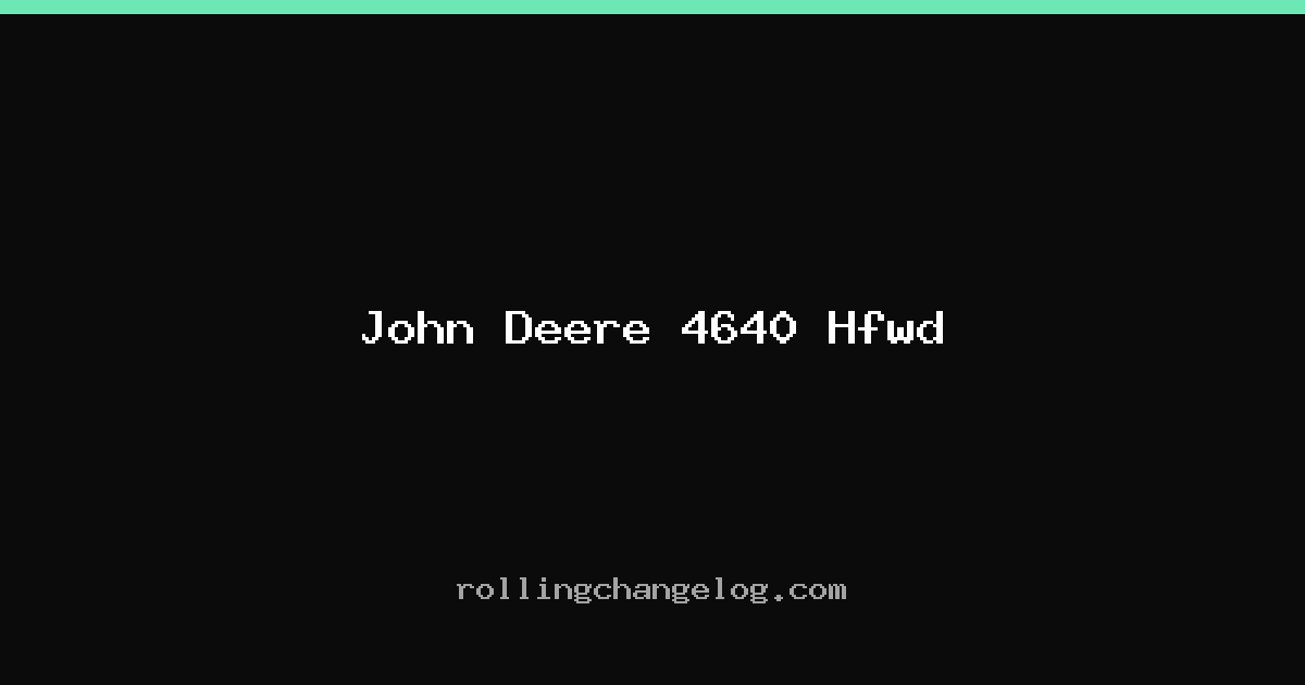 John Deere 4640 Hfwd cover