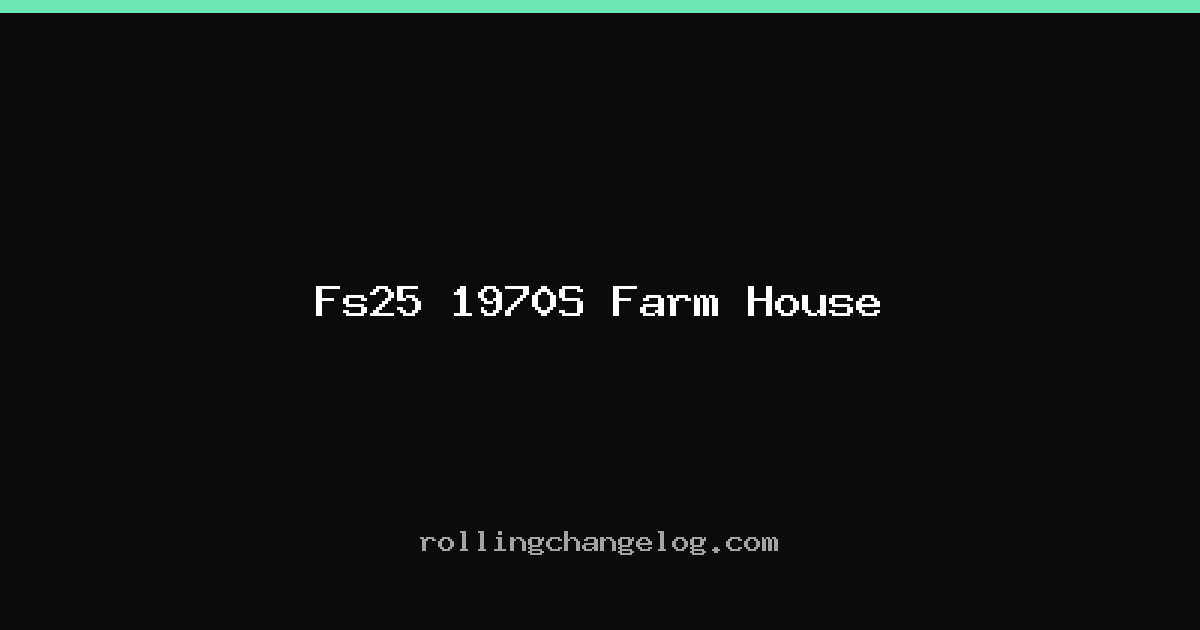 Fs25 1970S Farm House cover