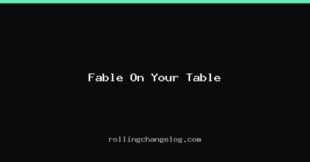 Fable On Your Table cover