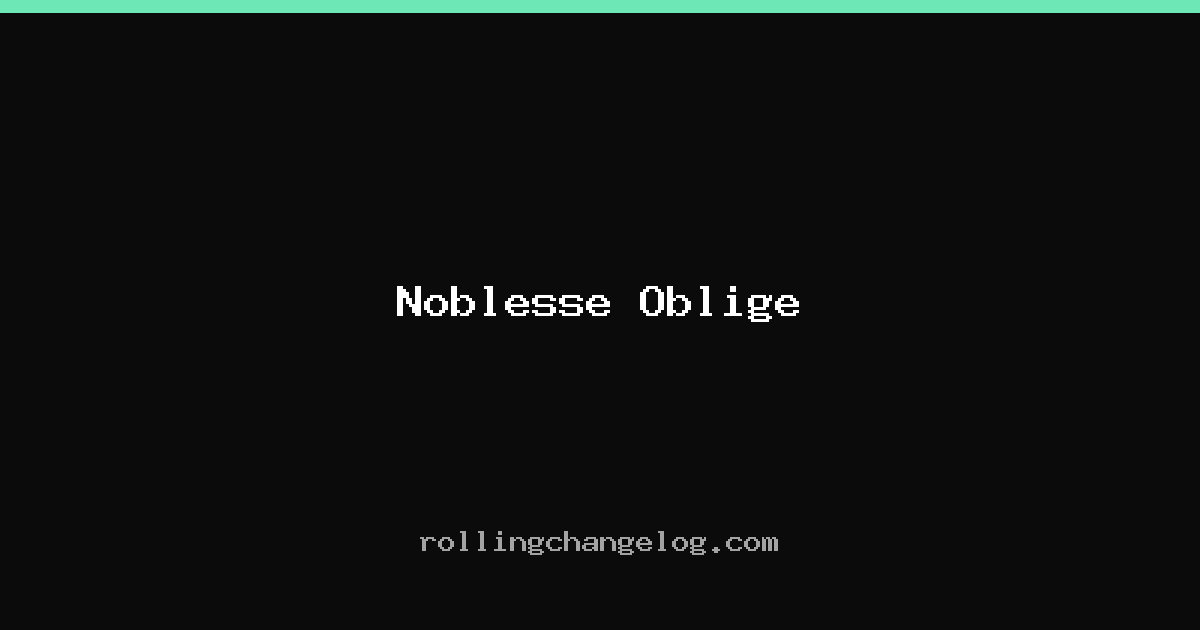 Noblesse Oblige cover