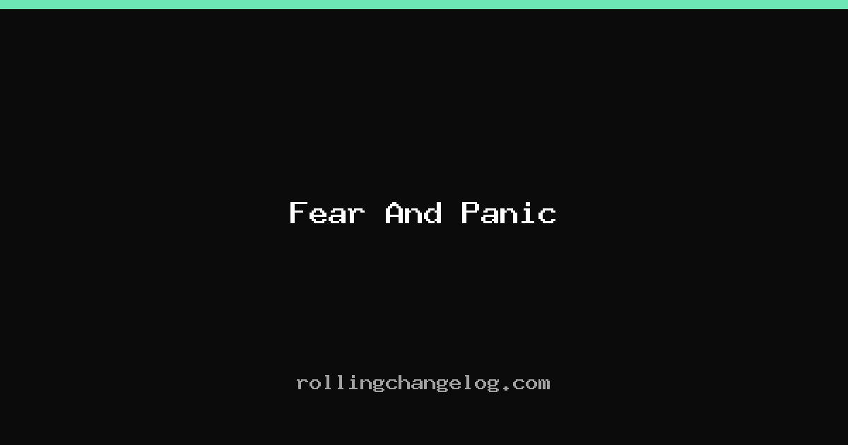 Fear And Panic cover