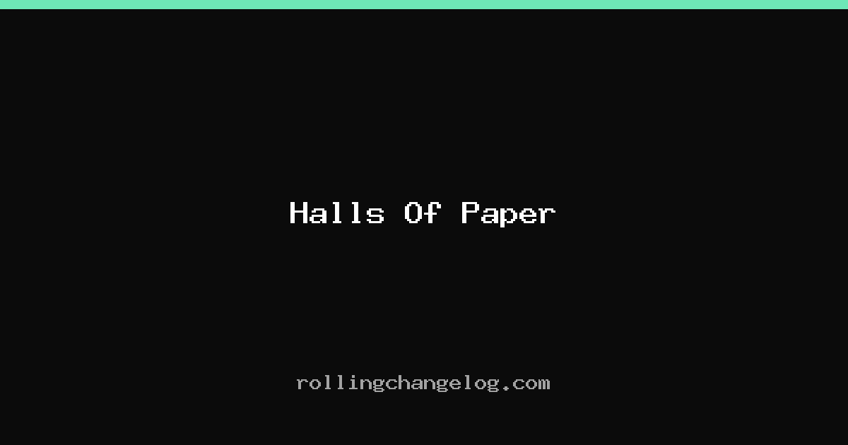 Halls Of Paper cover