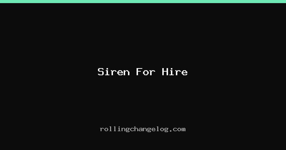 Siren For Hire cover