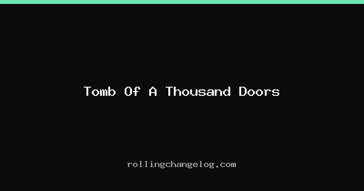 Tomb Of A Thousand Doors cover