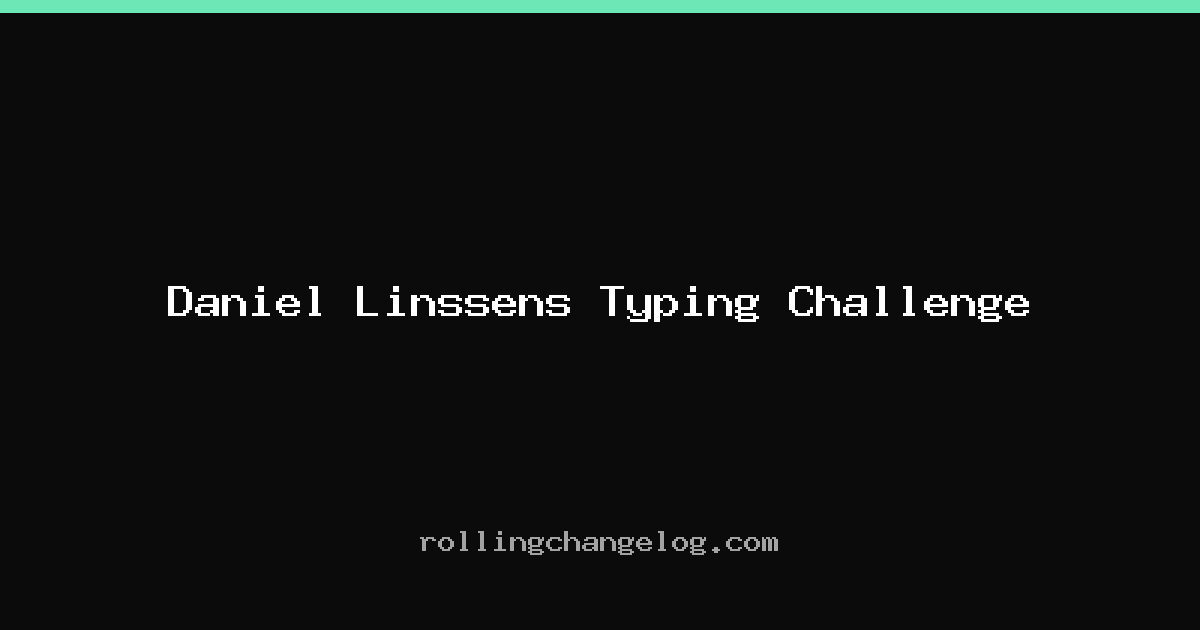 Daniel Linssens Typing Challenge cover