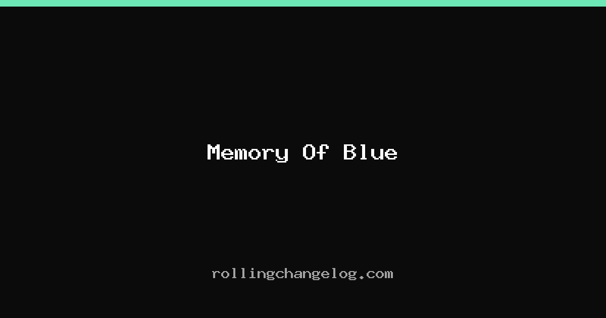 Memory Of Blue cover