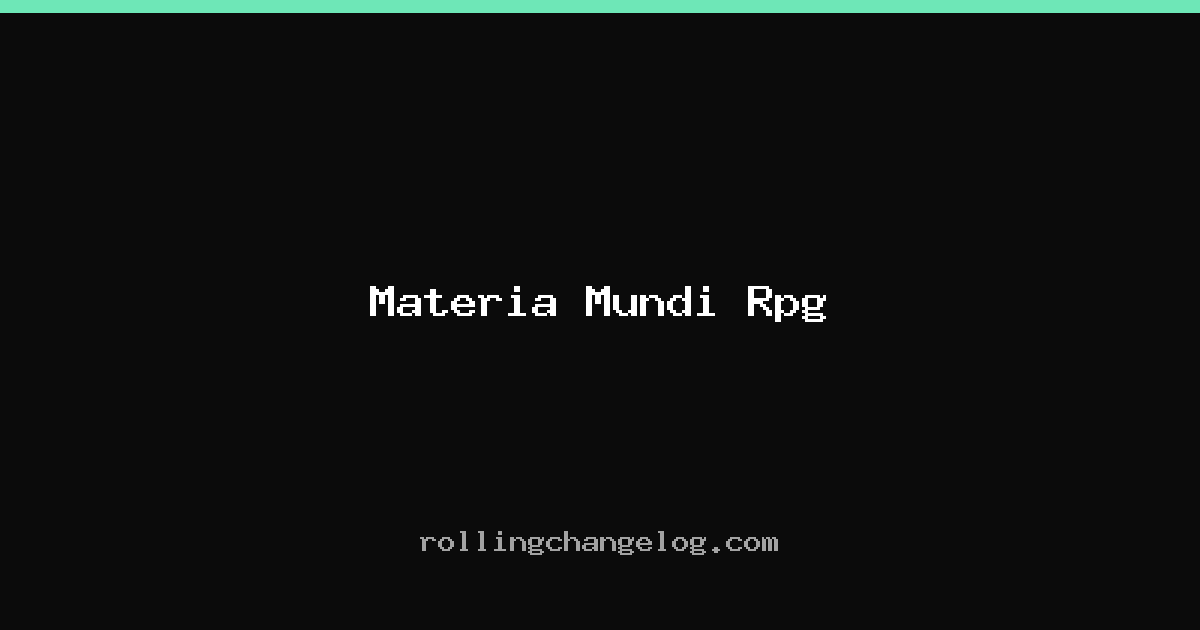 Materia Mundi Rpg cover