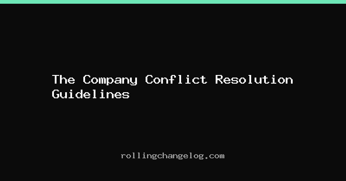 The Company Conflict Resolution Guidelines cover