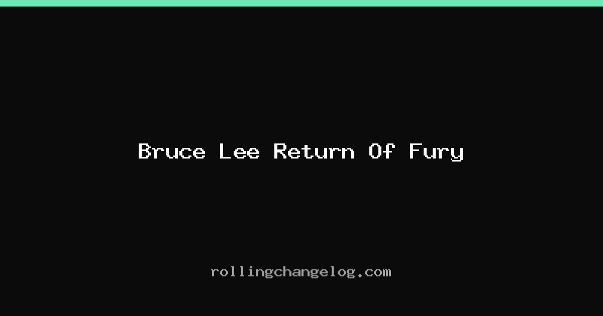 Bruce Lee Return Of Fury cover