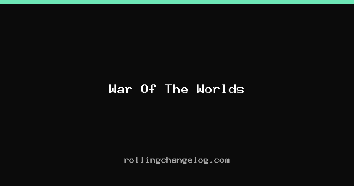 War Of The Worlds cover