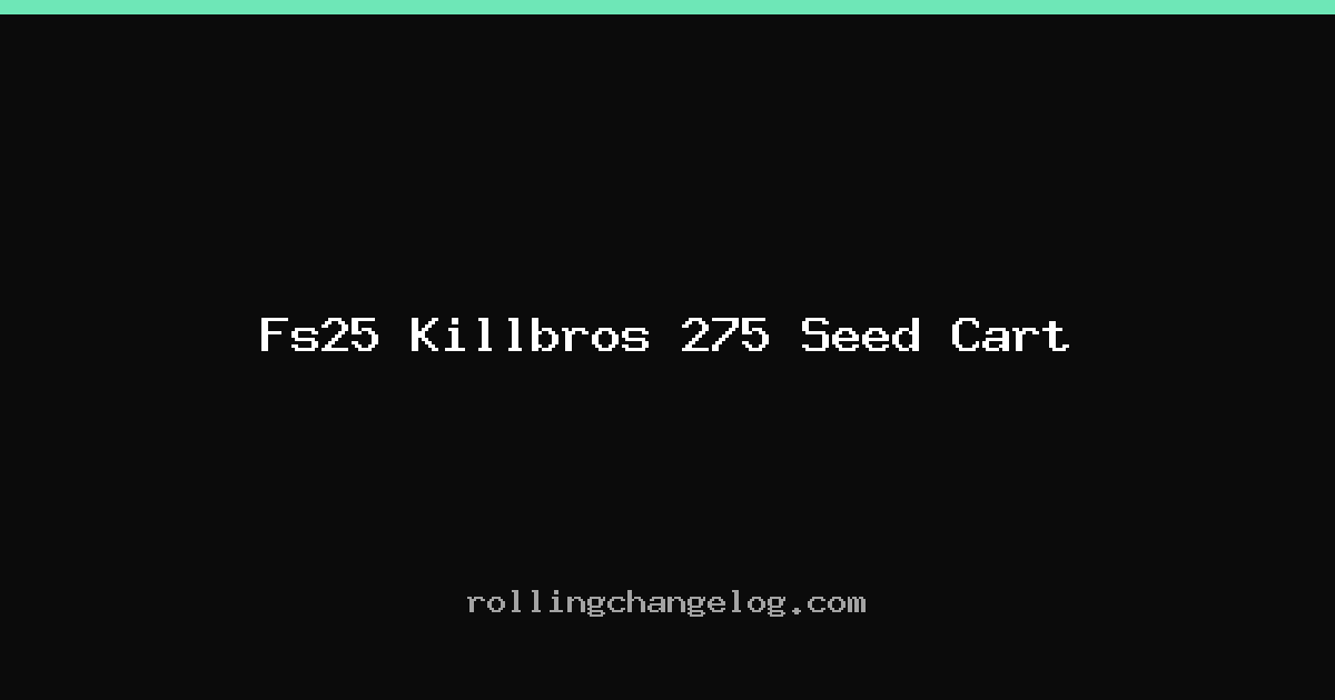 Fs25 Killbros 275 Seed Cart cover