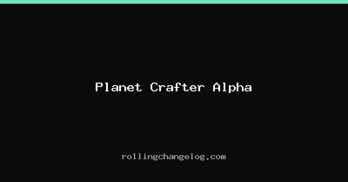 Planet Crafter Alpha cover