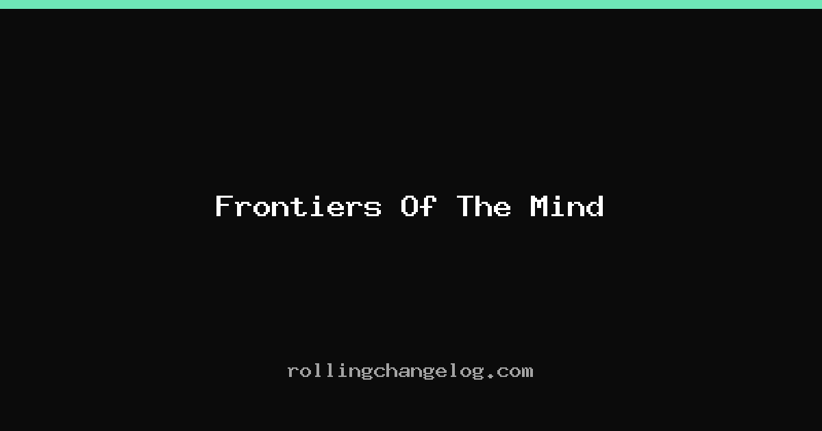 Frontiers Of The Mind cover