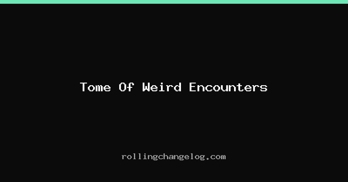 Tome Of Weird Encounters cover