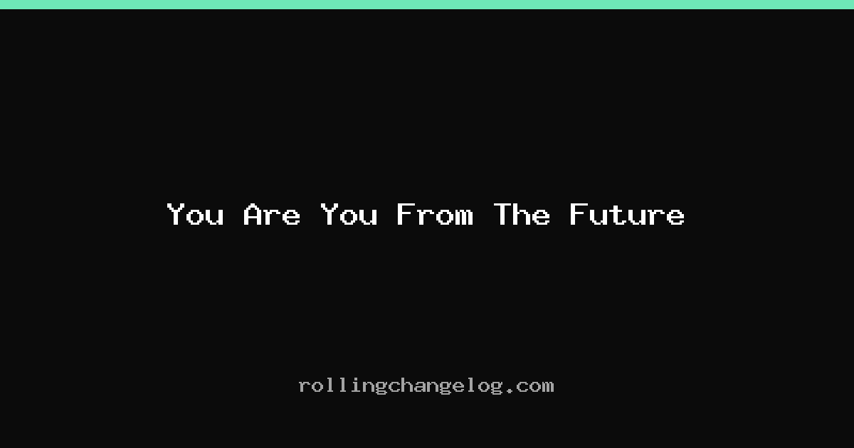 You Are You From The Future cover