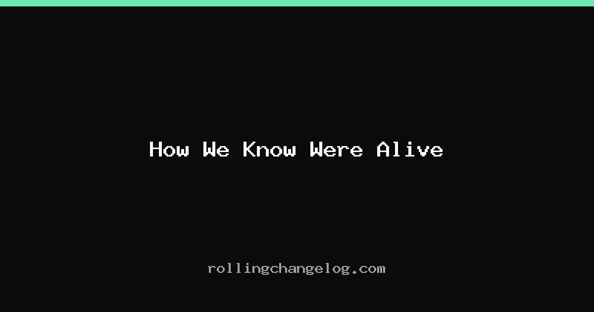 How We Know Were Alive cover