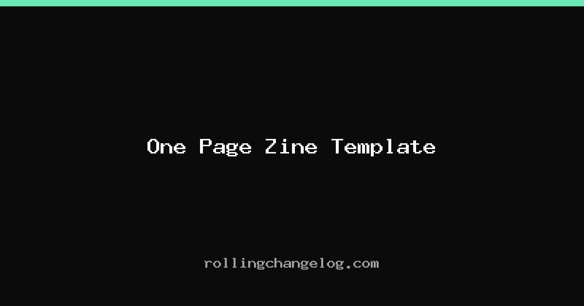 One Page Zine Template cover