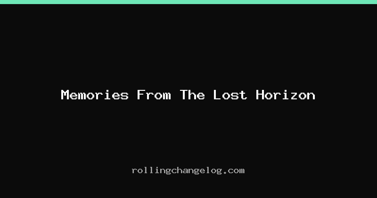 Memories From The Lost Horizon cover