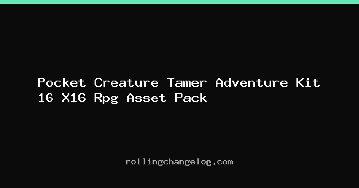 Pocket Creature Tamer Adventure Kit 16 X16 Rpg Asset Pack cover