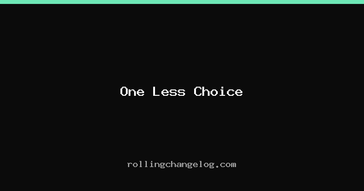 One Less Choice cover