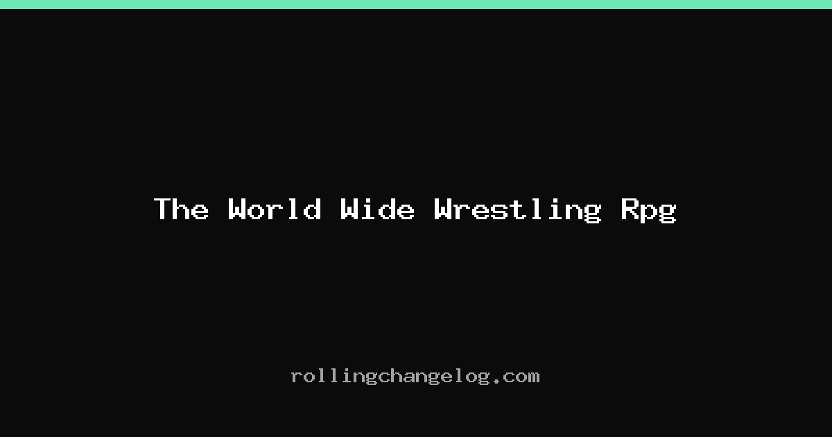 The World Wide Wrestling Rpg cover