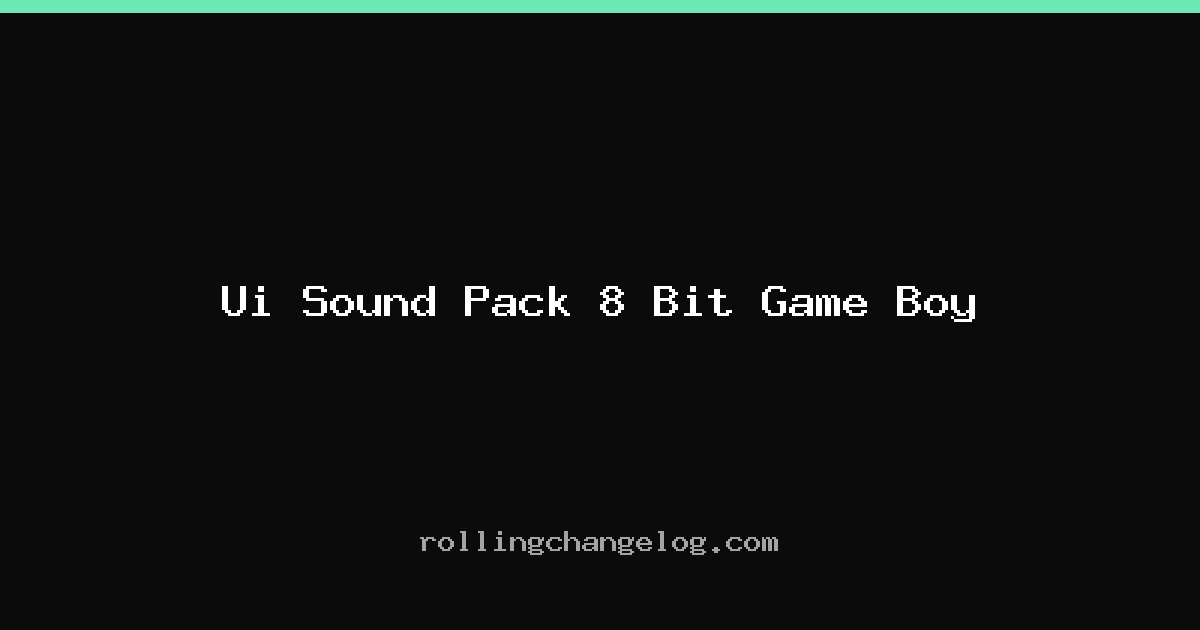 Ui Sound Pack 8 Bit Game Boy cover
