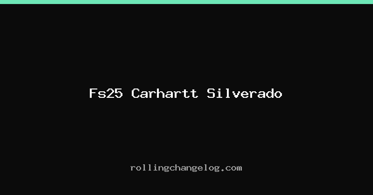 Fs25 Carhartt Silverado cover